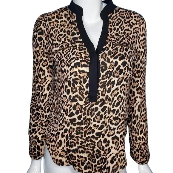 MNK Womens Leopord Print Blouse 100% Polyester Small - Picture 8 of 13